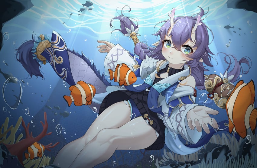 bailu (honkai and 1 more) drawn by symbol_world