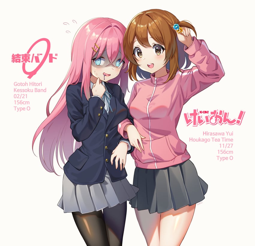 gotoh hitori and hirasawa yui (k-on! and 1 more) drawn by cute_took