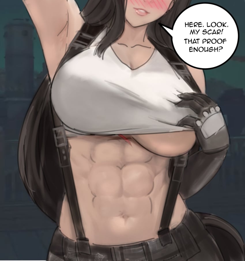 tifa lockhart (final fantasy and 3 more) drawn by raskasar
