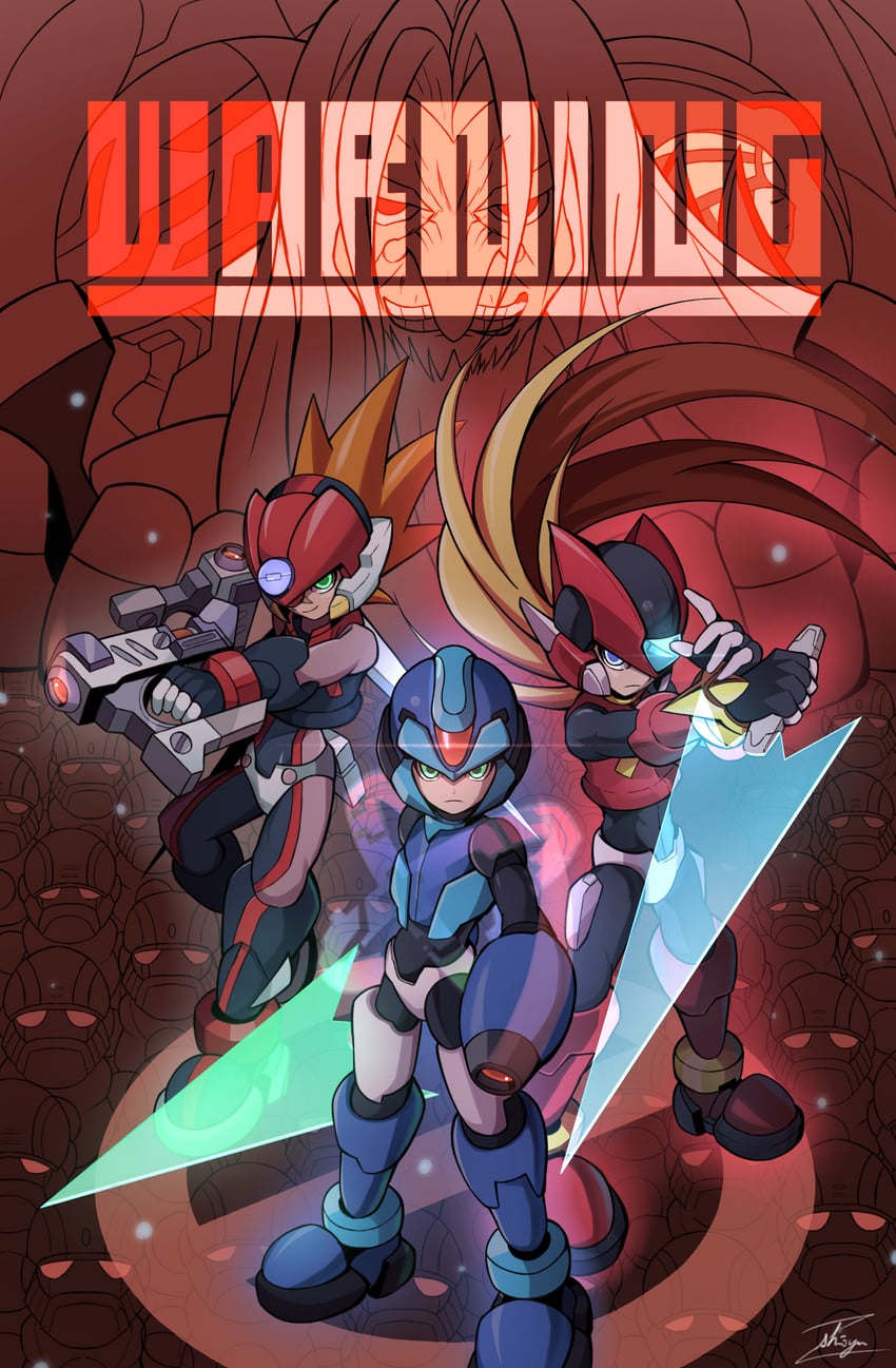 zero, x, zero(z), axl, omega, and 2 more (mega man and 3 more) drawn by shoyu-z