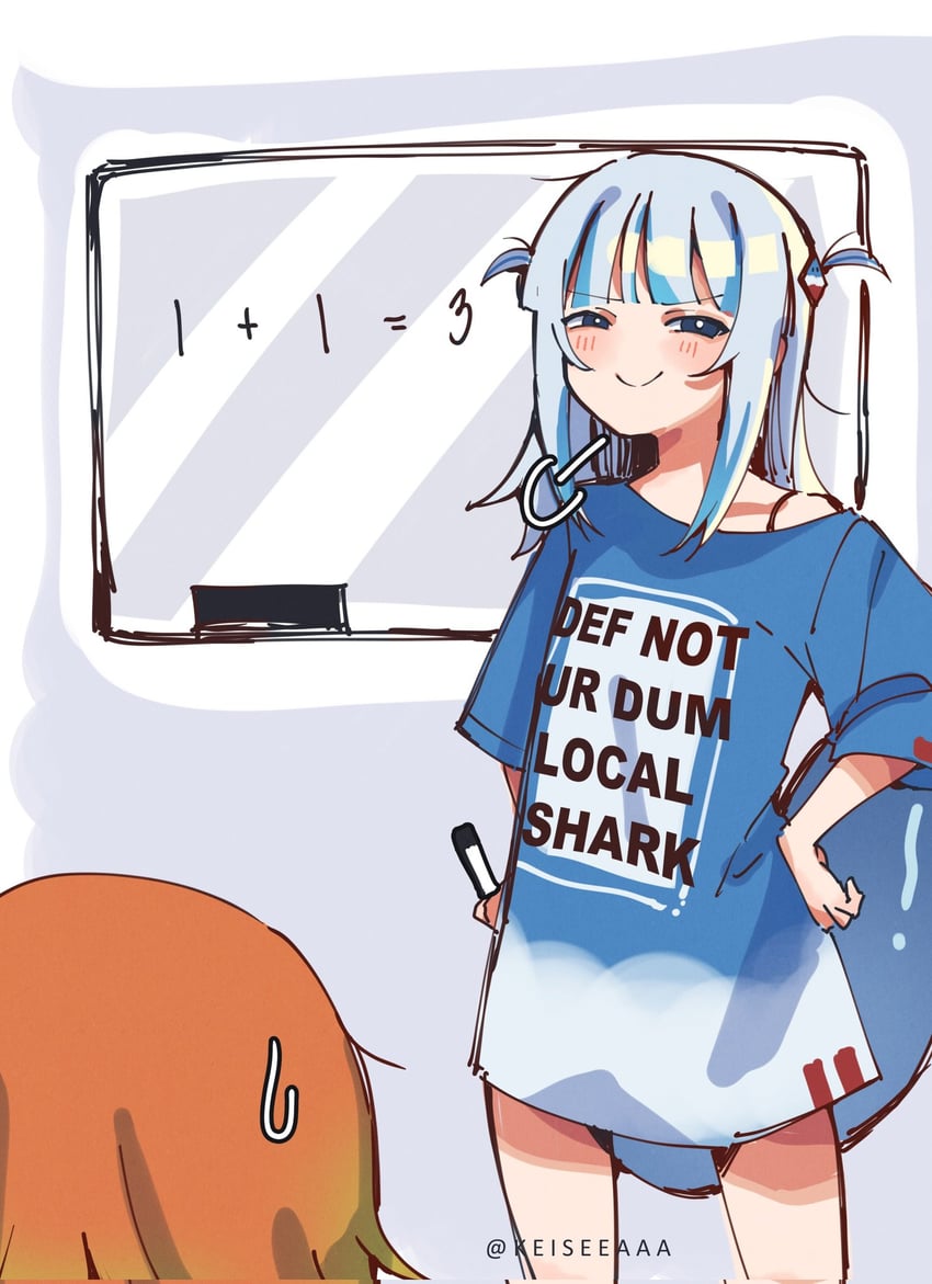 gawr gura and takanashi kiara (hololive and 1 more) drawn by keisea