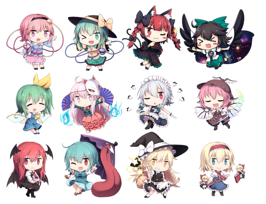 kirisame marisa, izayoi sakuya, komeiji koishi, alice margatroid, komeiji satori, and 8 more (touhou) drawn by nogisaka_kushio