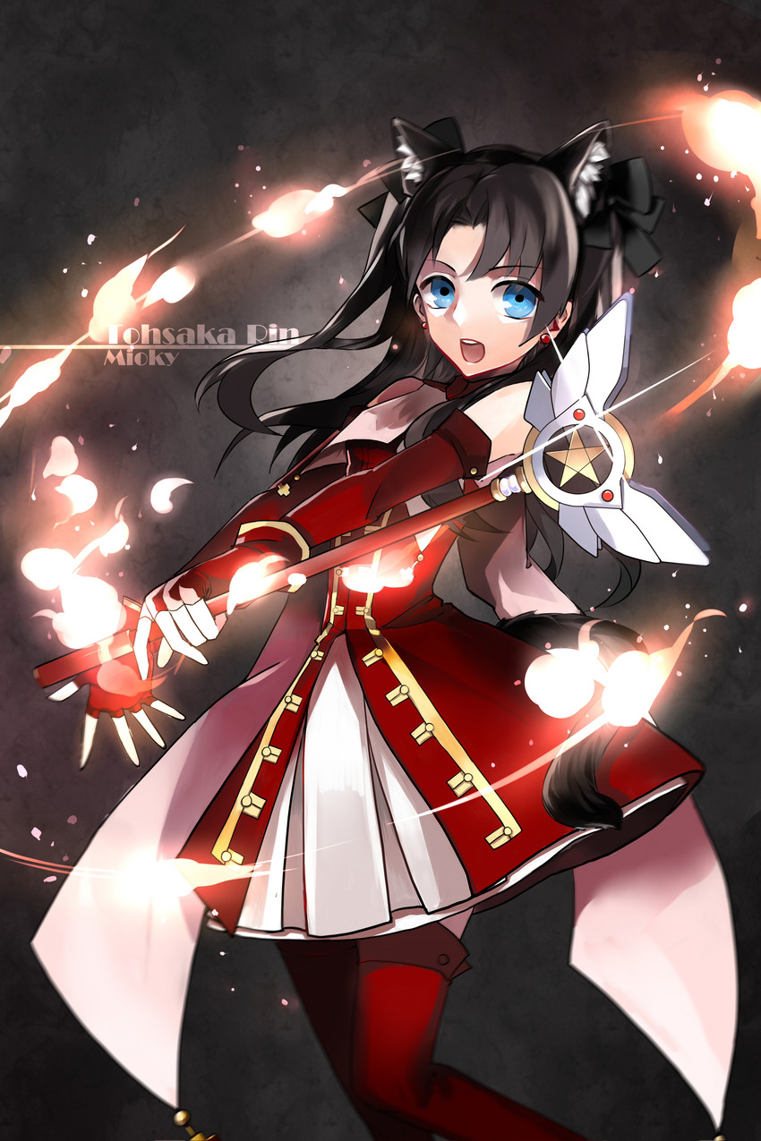tohsaka rin, magical ruby, and kaleido ruby (fate and 1 more) drawn by mioky
