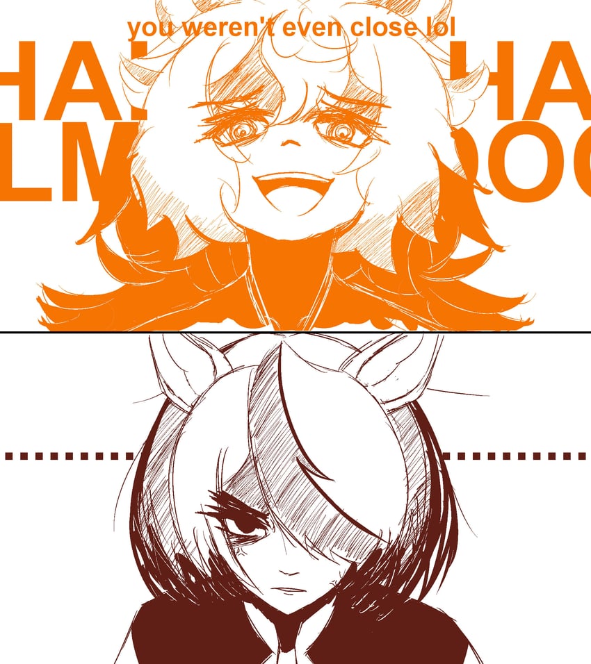 jovial merryment and door knob (horse race tests) drawn by luinkou