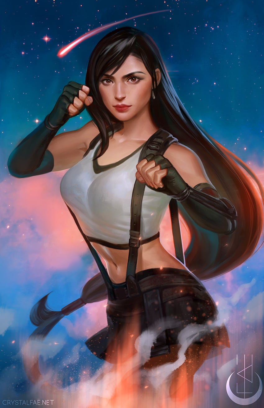 tifa lockhart (final fantasy and 2 more) drawn by crystal_fae