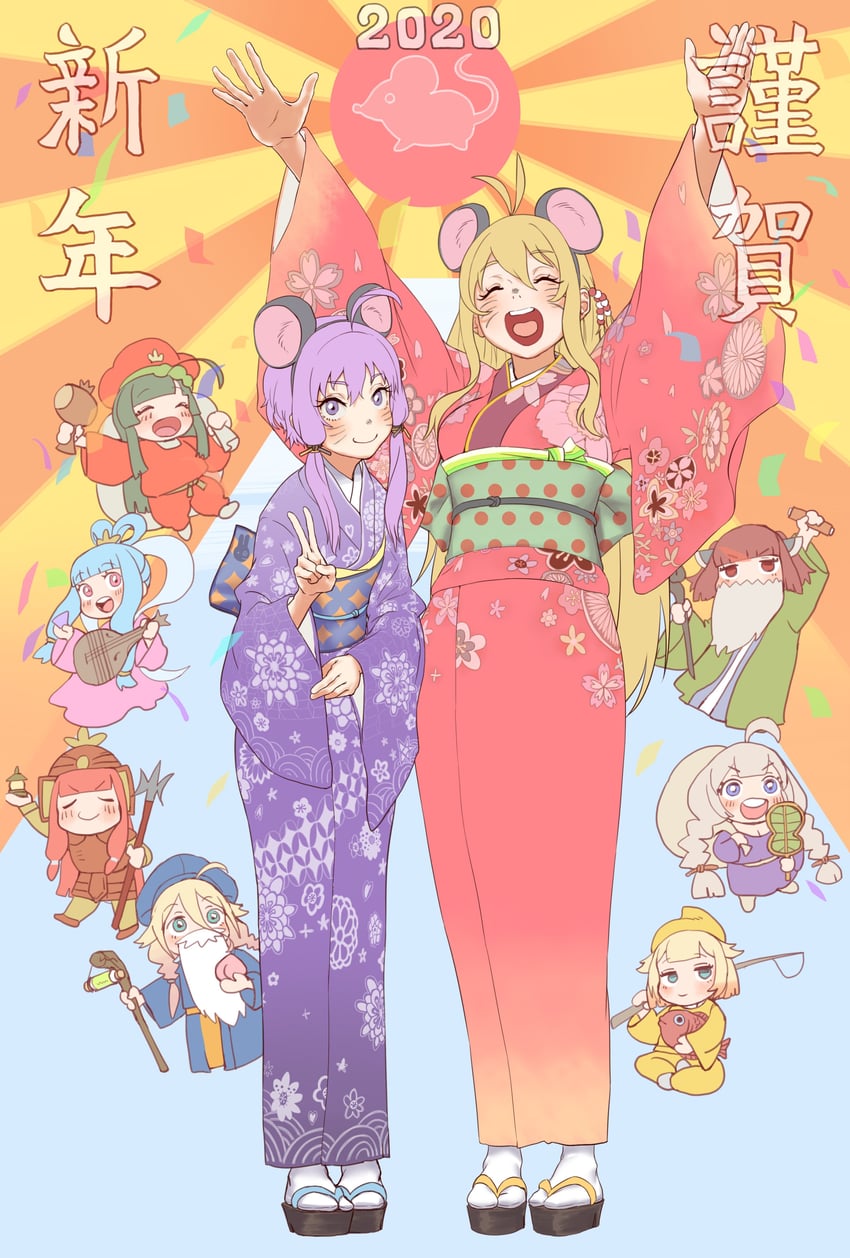 yuzuki yukari, kizuna akari, touhoku kiritan, ia, kotonoha akane, and 12 more (vocaloid and 3 more) drawn by mashima_jirou