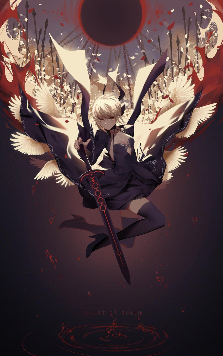 artoria pendragon and saber alter (fate and 2 more) drawn by rimuu