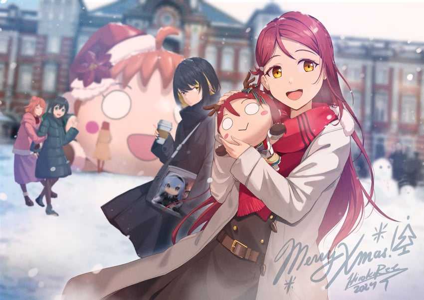 sakurauchi riko, takami chika, uehara ayumu, takasaki yu, ikaruga luca, and 2 more (idolmaster and 5 more) drawn by hiroki_ree