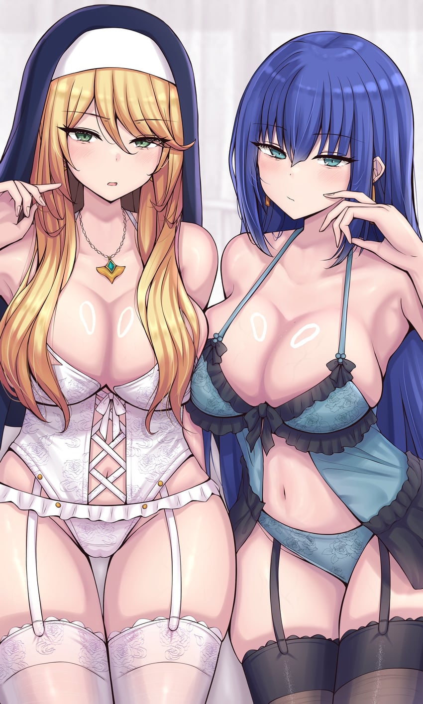 yuugiri ayano and sharon holygrail (original and 1 more) drawn by chin_gero