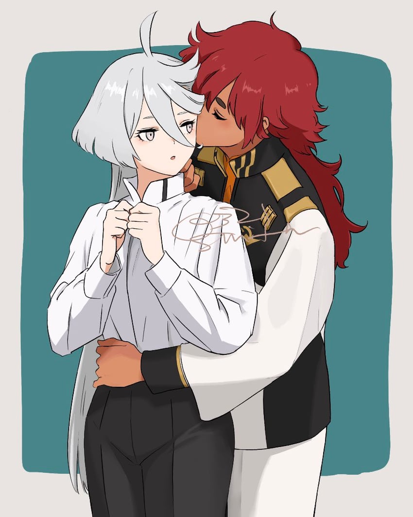 suletta mercury and miorine rembran (gundam and 1 more) drawn by 0321smith