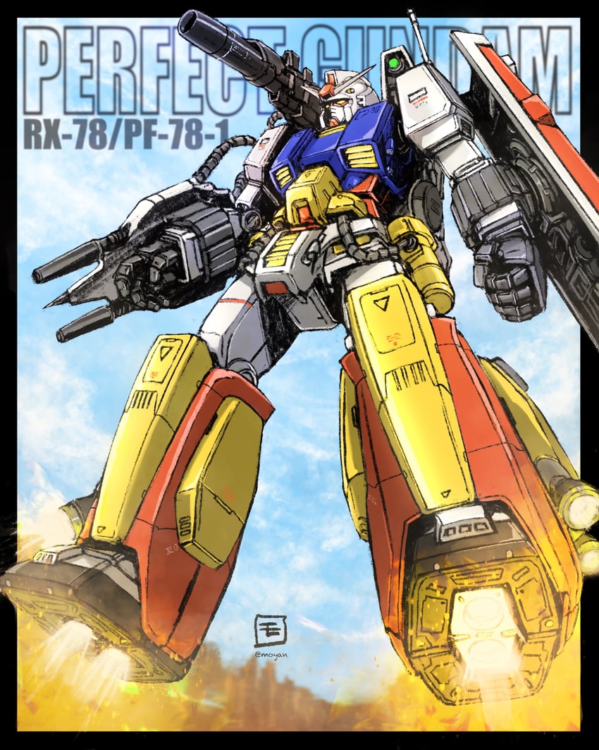perfect gundam (gundam and 2 more) drawn by moyan