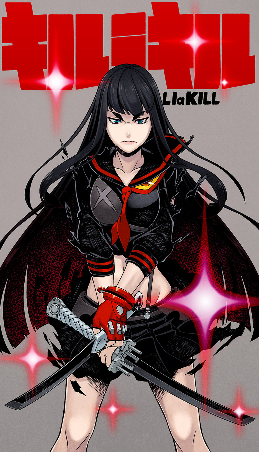 senketsu and kiryuuin satsuki (kill la kill) drawn by hamada_youho