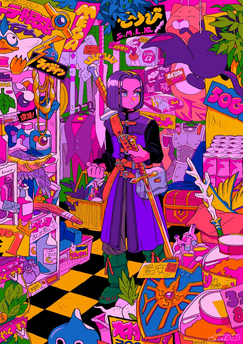 slime, hero, and dracky (dragon quest and 1 more) drawn by jinx88_(jinx)