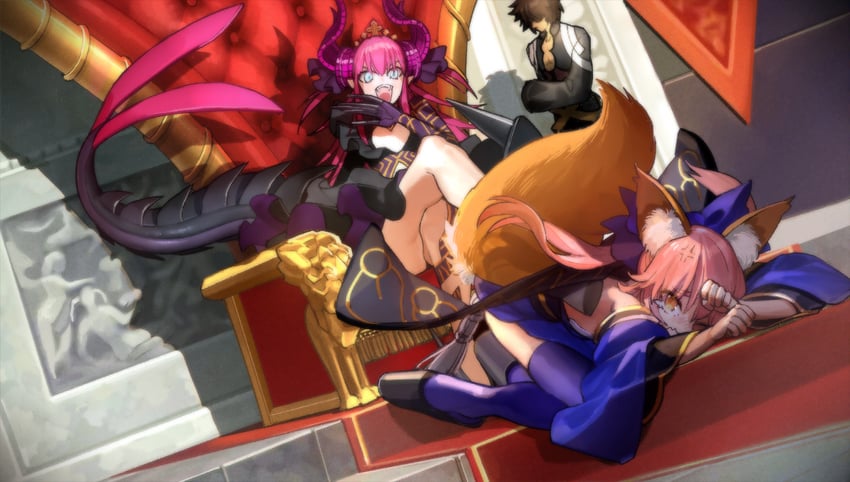 tamamo, tamamo no mae, elizabeth bathory, and archimedes (fate and 2 more) drawn by wada_arco
