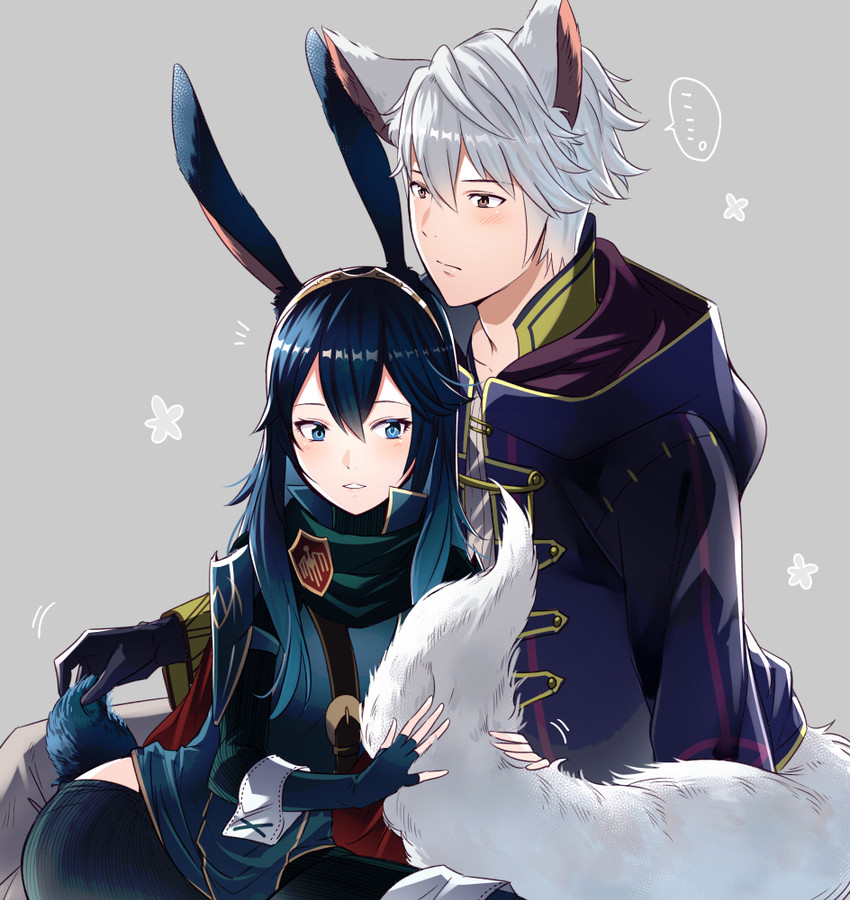 lucina and male robin (fire emblem and 1 more) drawn by ameno_(a_meno0)