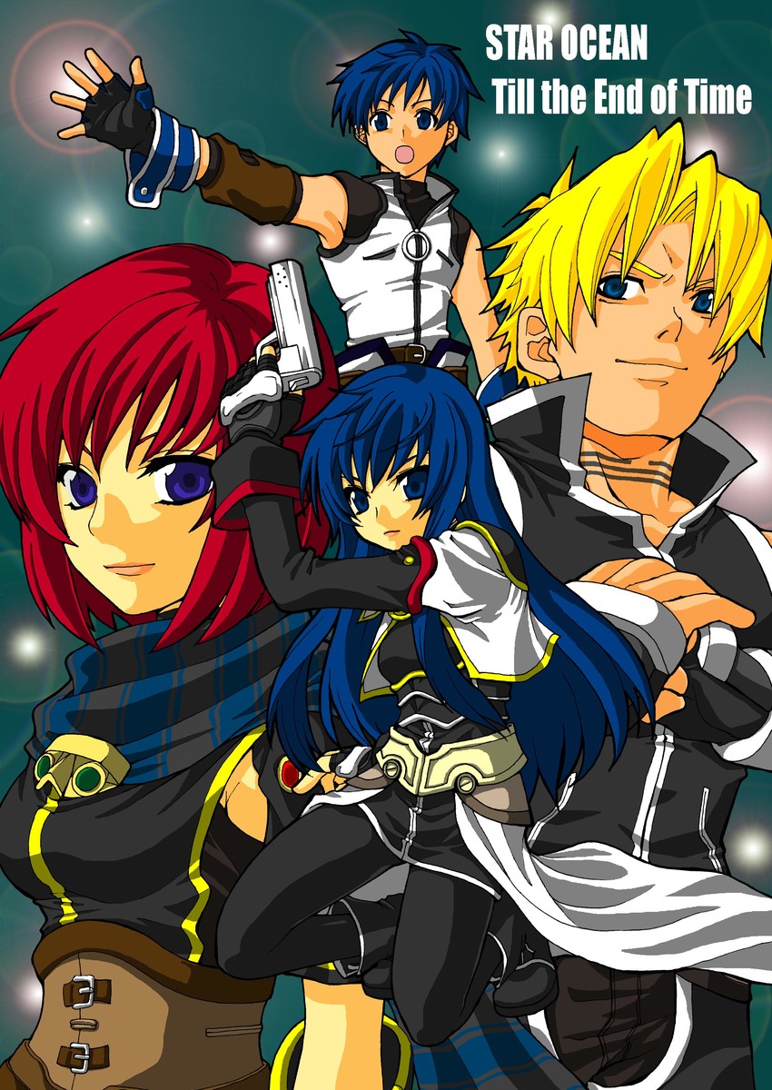 maria traydor, nel zelpher, fayt leingod, and cliff fittir (star ocean and 1 more) drawn by youriru