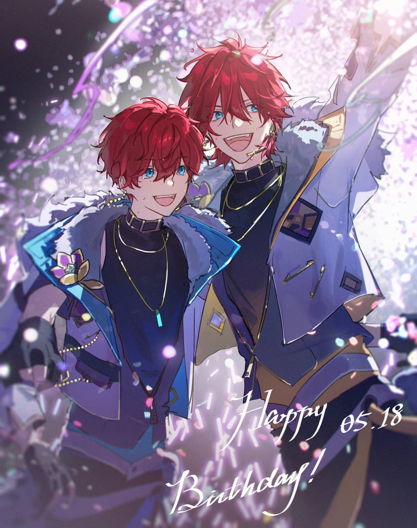 amagi rinne and amagi hiiro (ensemble stars!) drawn by migan