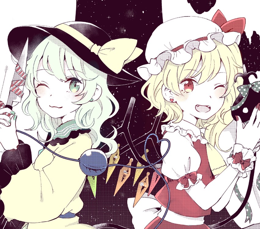 flandre scarlet and komeiji koishi (touhou) drawn by mozukuzu_(manukedori)