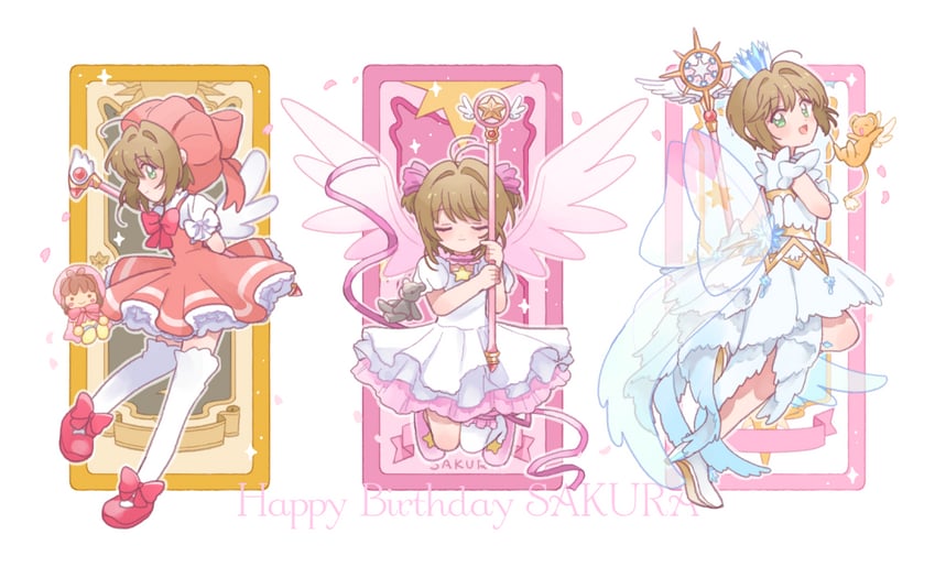 kinomoto sakura and kero (cardcaptor sakura and 1 more) drawn by kumasaki