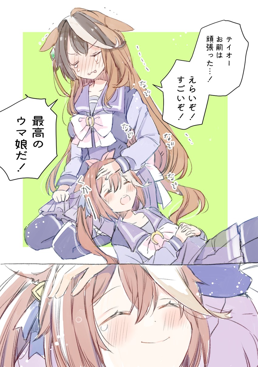 tokai teio and symboli rudolf (umamusume) drawn by mito_(go!go!king!)