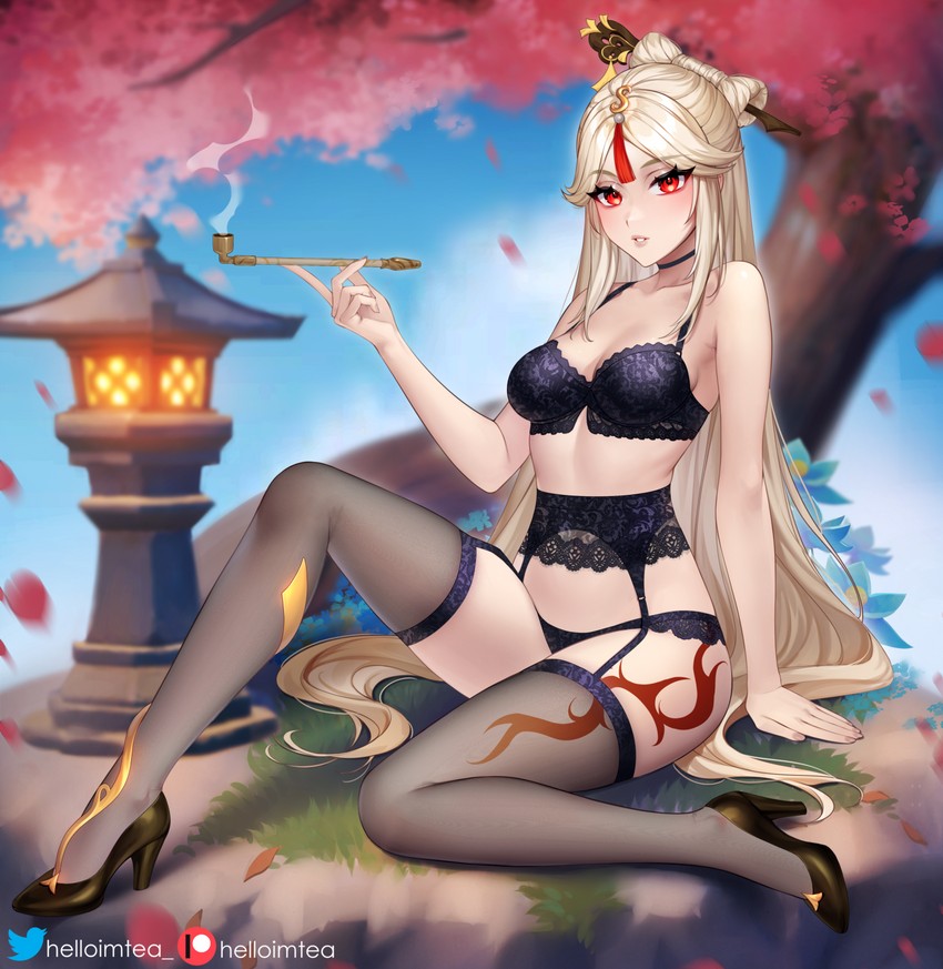 ningguang (genshin impact) drawn by helloimtea