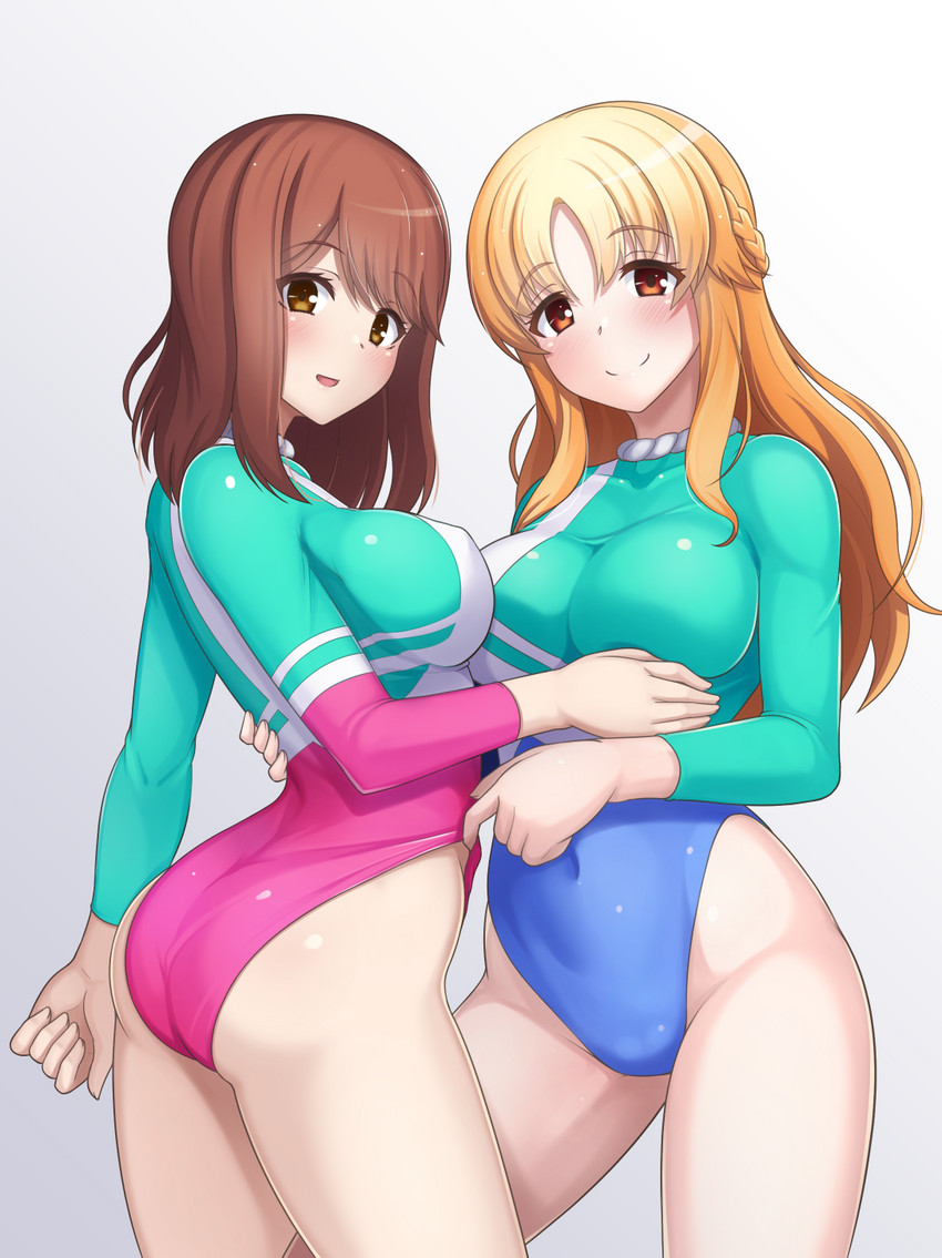 shiina kokomi and sasahara nonoka (girlfriend) drawn by alfort_(may0508)