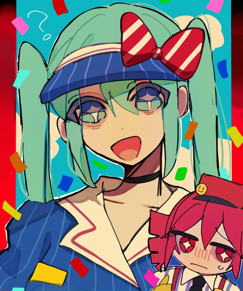 hatsune miku and kasane teto (vocaloid and 2 more) drawn by yq757e