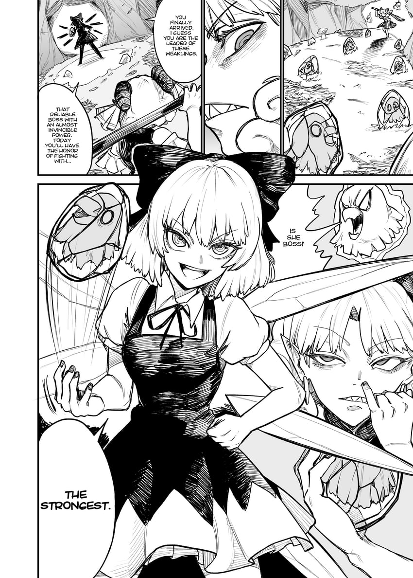 cirno, toutetsu yuuma, and eagle spirit (touhou and 1 more) drawn by axel_hi