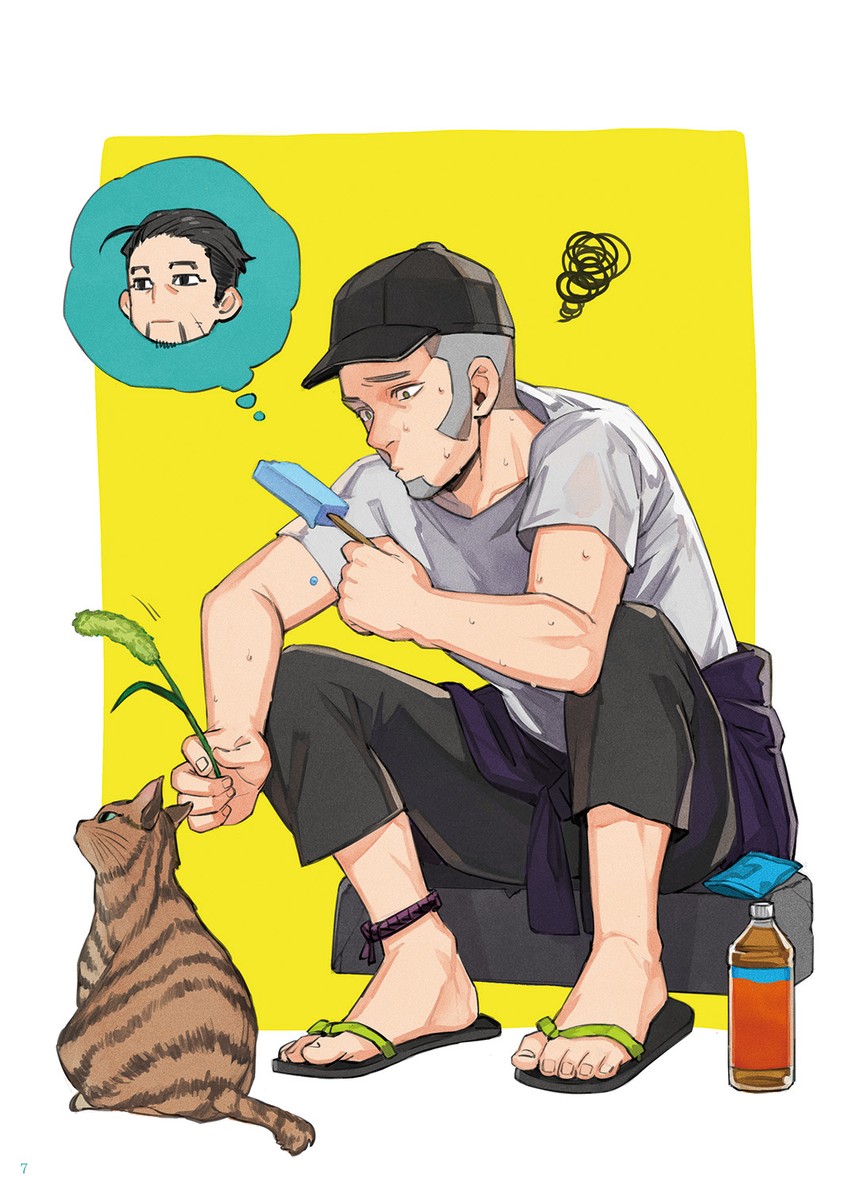 ogata hyakunosuke and shiraishi yoshitake (golden kamuy) drawn by kyosuke