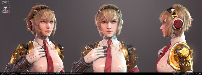 aigis (persona and 1 more) drawn by blair_armitage