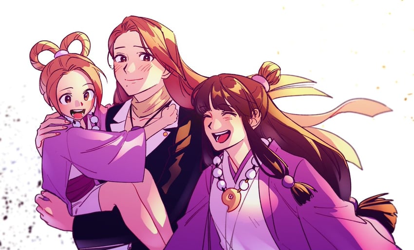 maya fey, mia fey, and pearl fey (ace attorney) drawn by dodo_761