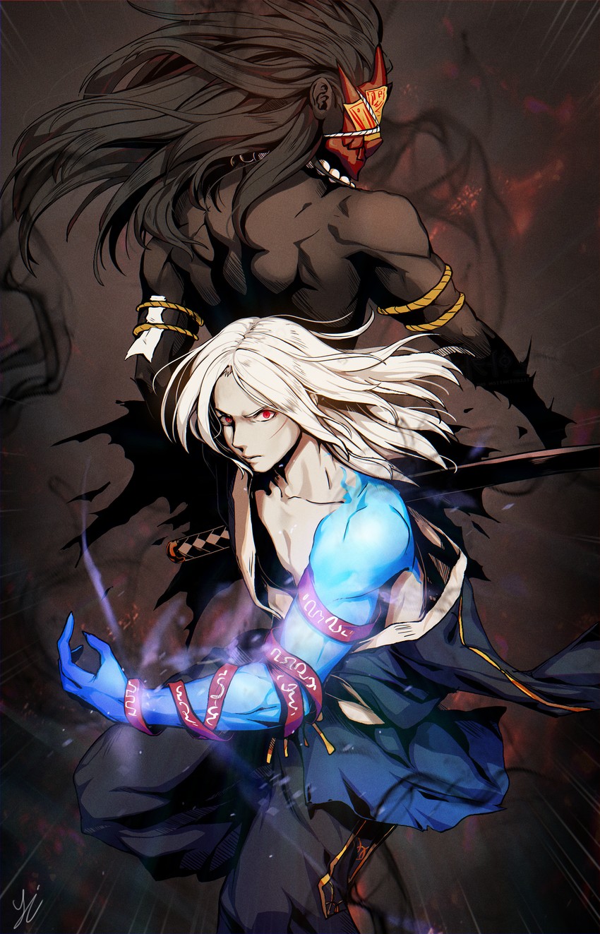 male slayer, ghostblade, and ghost slayer (dungeon and fighter) drawn by y.i._(lave2217)