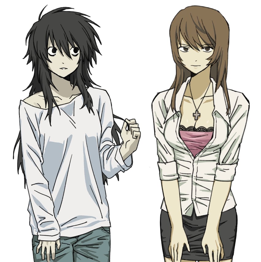 yagami light and l (death note) drawn by fckdup_asht