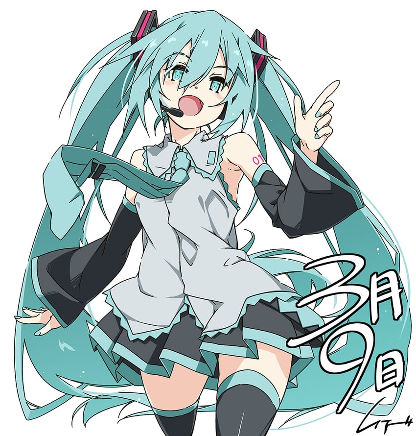 hatsune miku (vocaloid) drawn by shikei