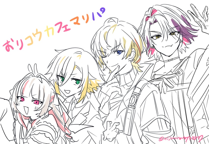 makaino ririmu, uzuki kou, watarai hibari, and fura kanato (nijisanji) drawn by ninahachi