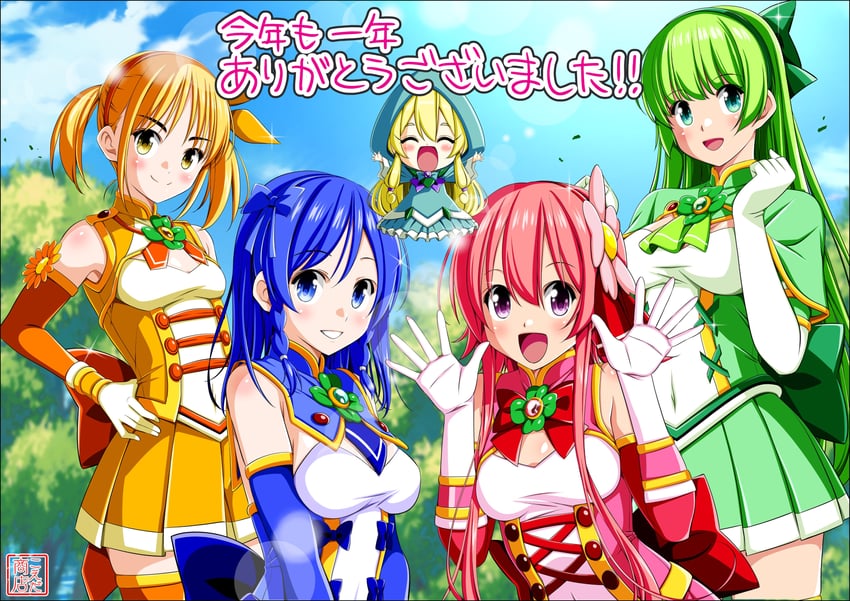 utsugi chisaki, clover rose, shimono aoi, clover cobalt, hasumi ren, and 4 more (original and 1 more) drawn by koeda0111