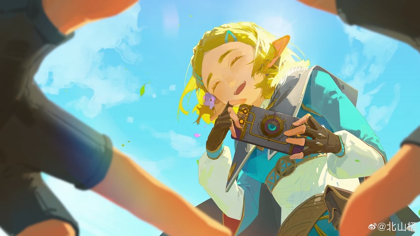 link and princess zelda (the legend of zelda and 1 more) drawn by beishan_qi