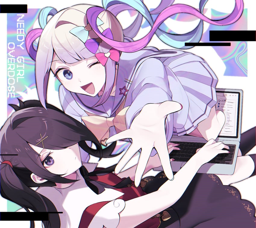 chouzetsusaikawa tenshi-chan and ame-chan (needy girl overdose) drawn by nneiro