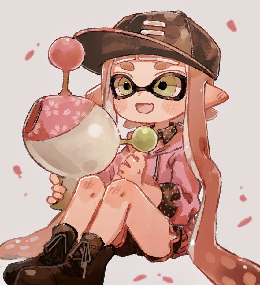 inkling player character and inkling girl (splatoon) drawn by plum0o0