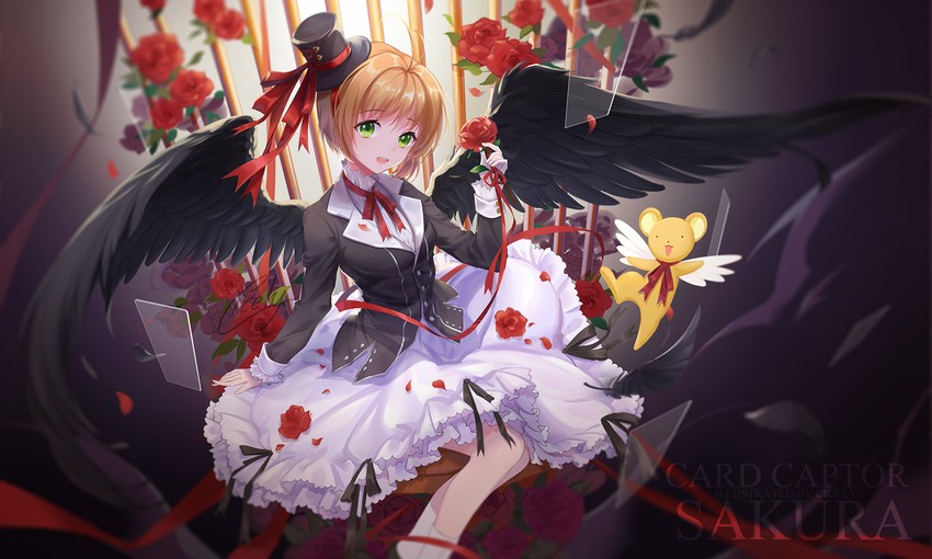 kinomoto sakura and kero (cardcaptor sakura) drawn by cicely