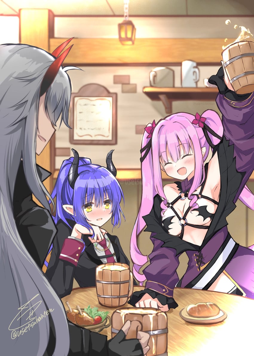 tanikaze amane, kohibari kurumi, tanikaze riku, sley, and viz (tenshi souzou re-boot!) drawn by usetsusakon2