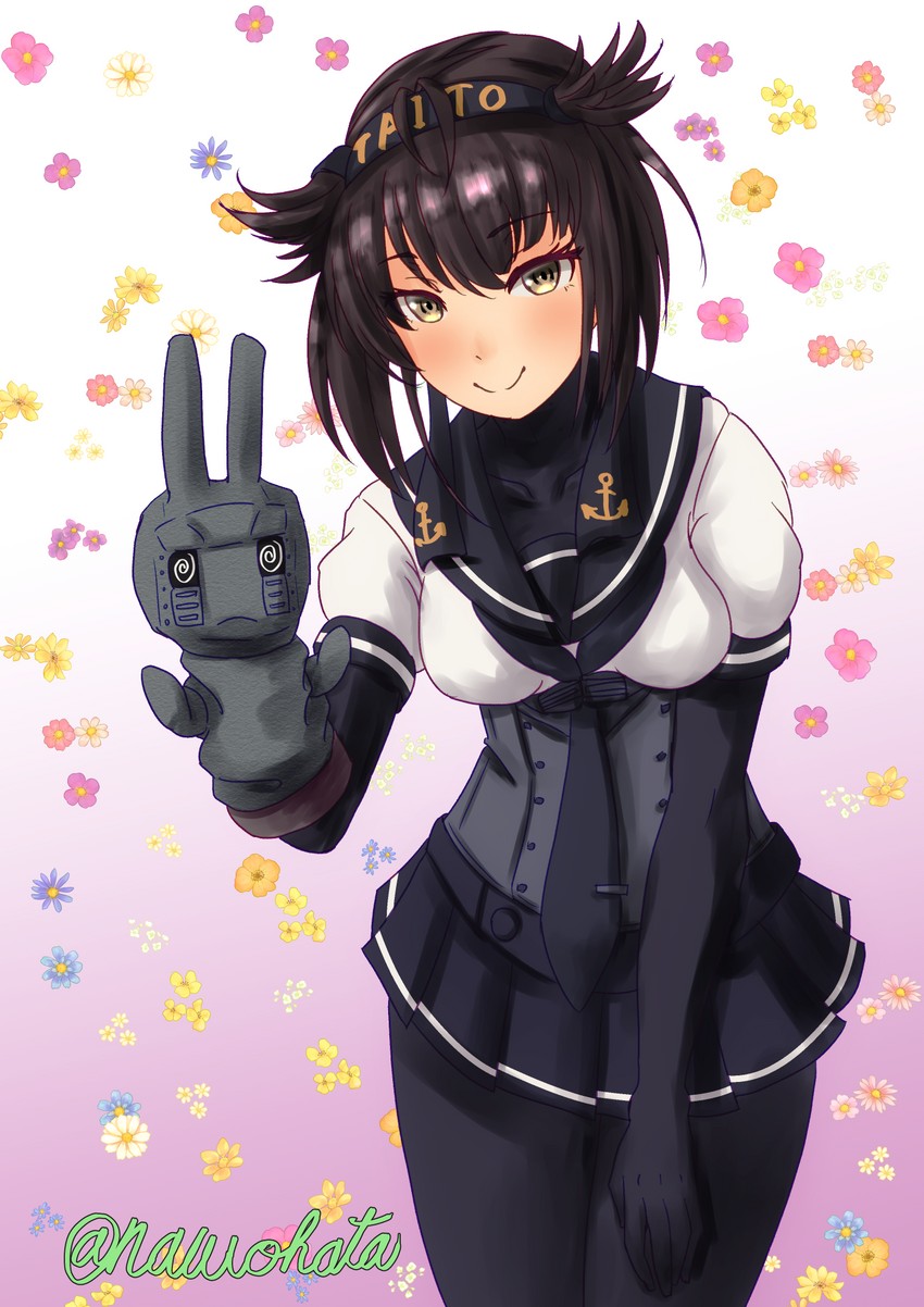 hatsuzuki and chou-10cm-hou-chan (kantai collection) drawn by nawohata