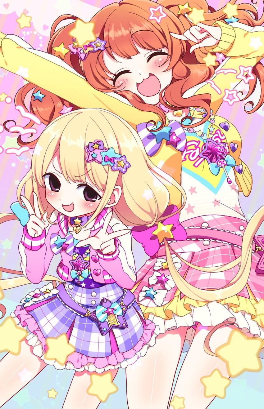 futaba anzu and moroboshi kirari (idolmaster and 2 more) drawn by marueri