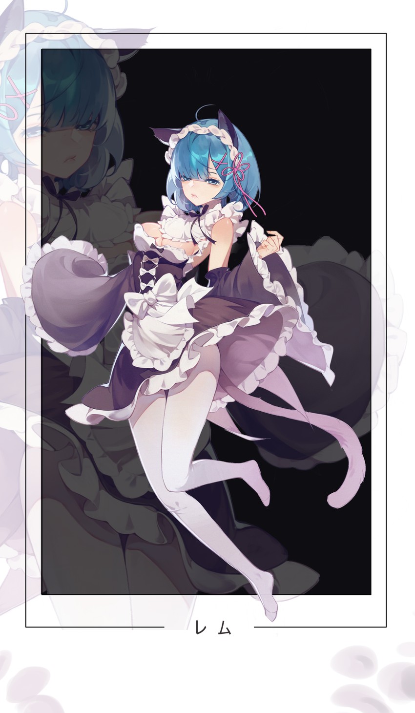 rem (re:zero kara hajimeru isekai seikatsu) drawn by badao_zhu_ge
