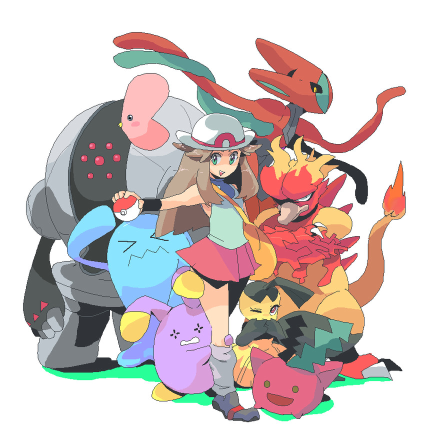 leaf, mawile, luvdisc, hoppip, wobbuffet, and 4 more (pokemon and 1 more) drawn by dengaku_ame