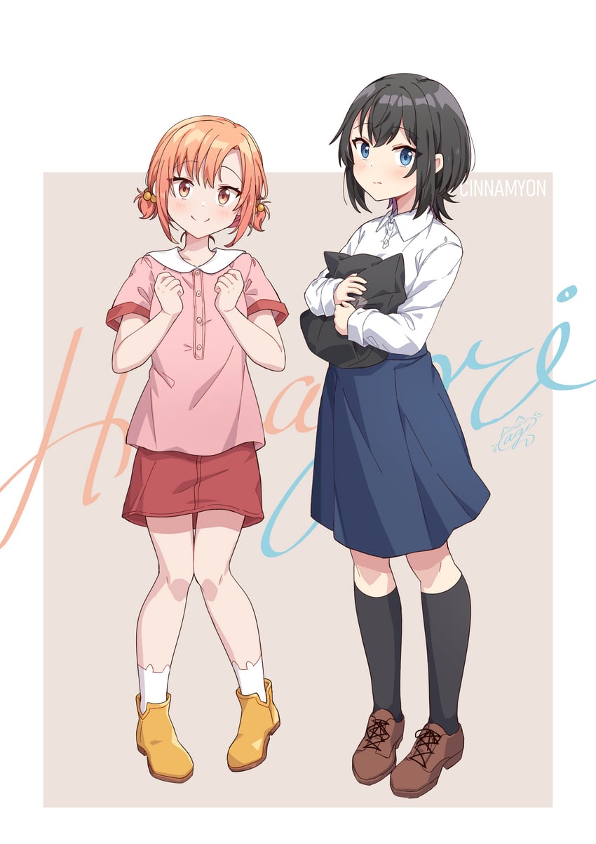 kino himari and asanagi yori (sasayaku you ni koi wo utau) drawn by cinnamyon