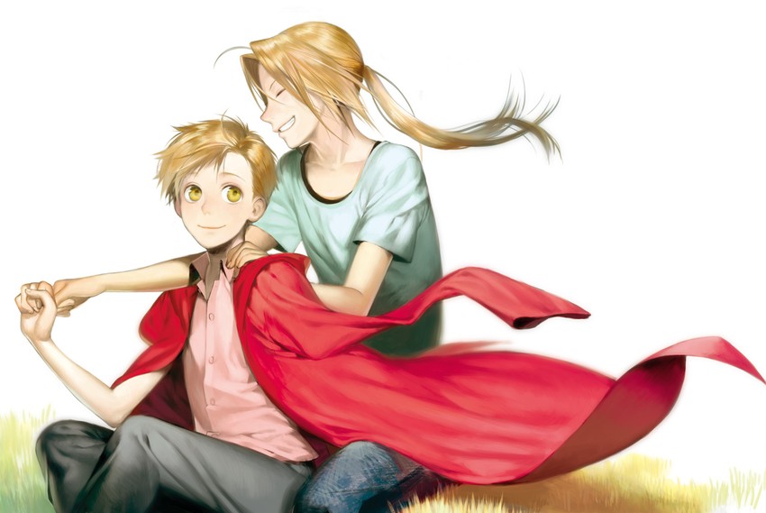 edward elric and alphonse elric (fullmetal alchemist) drawn by naoko_(naonocoto)
