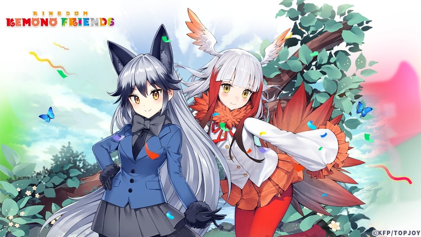 silver fox and japanese crested ibis (kemono friends and 1 more)