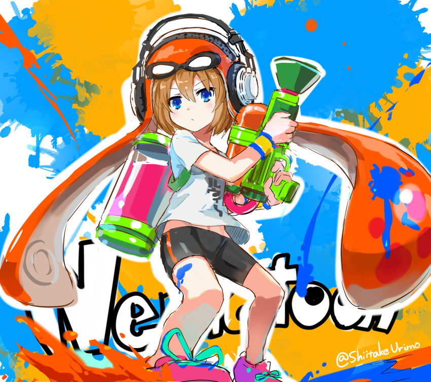inkling player character, inkling girl, and blanc (splatoon and 2 more) drawn by shiitake_urimo
