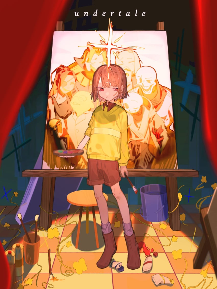 chara, sans, papyrus, undyne, toriel, and 2 more (undertale) drawn by mei_(tuboishi)